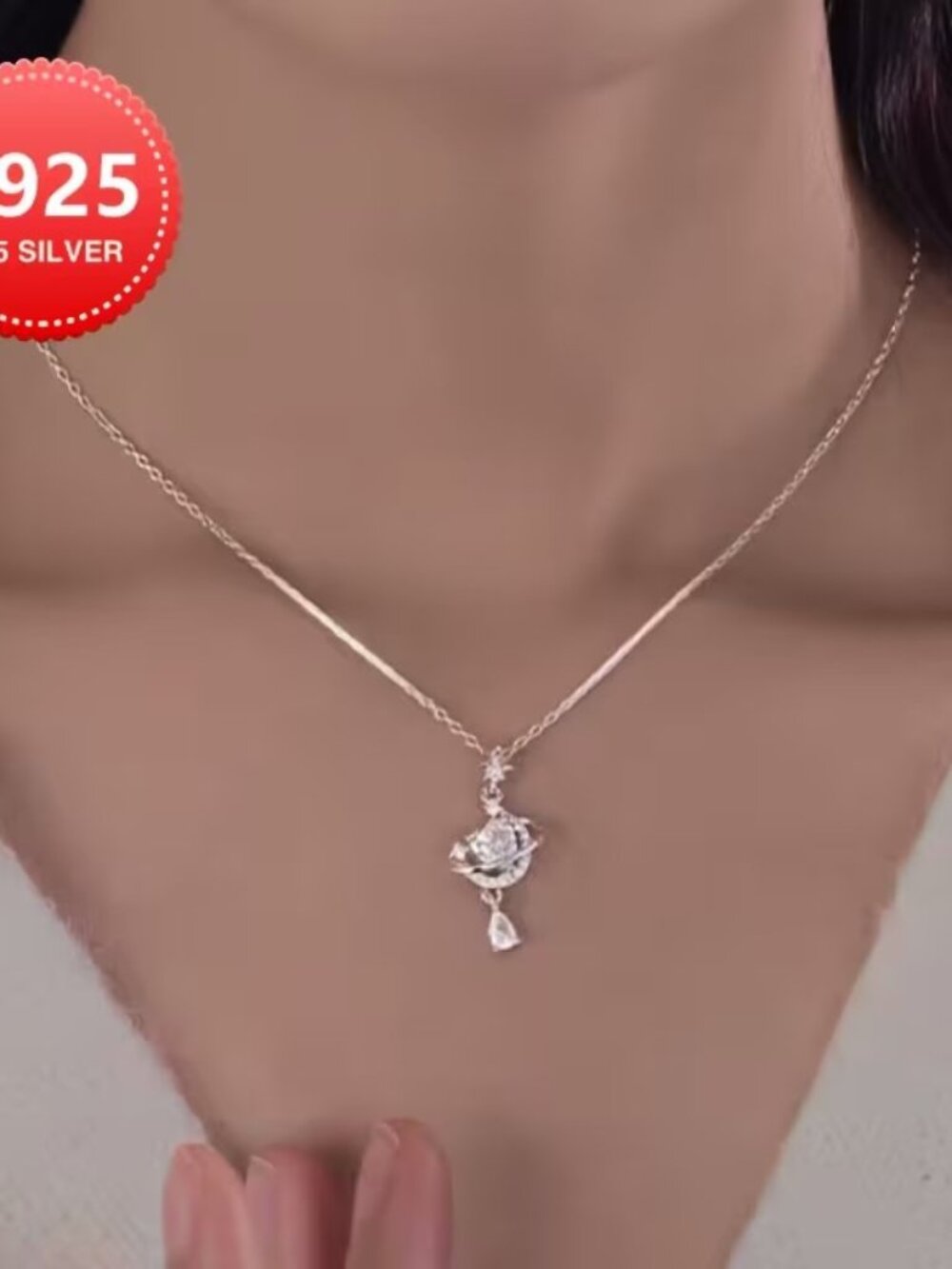 Elegant S Sterling Silver Starry Sky Necklace